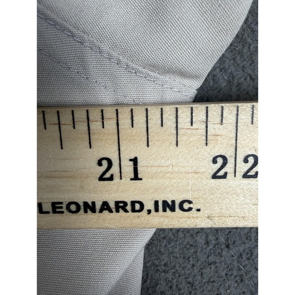 Mens Beige Bomber Jacket Large Cotton Zip Snap Casual Lightweight - Picture 4 of 5